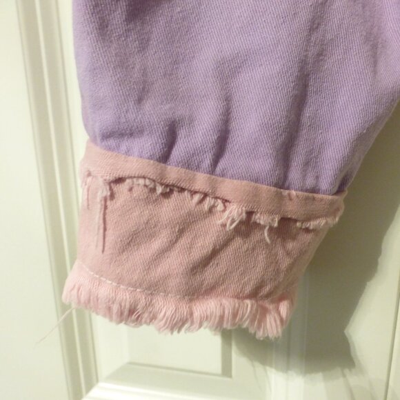 HELLO KITTY x SHEIN colour block pastel purple, pink and white denim jacket - Picture 8 of 13